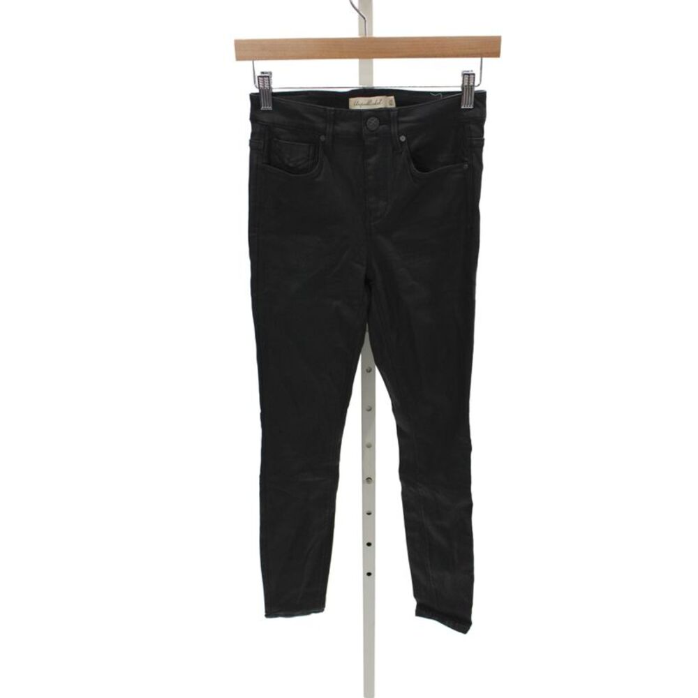 Unpublished Womens Skinny High Rise Black Nylon Jeans Button Size 26